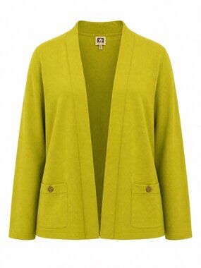 Anne Klein Chartreuse Cardigan Sweater Open Front Size Large
